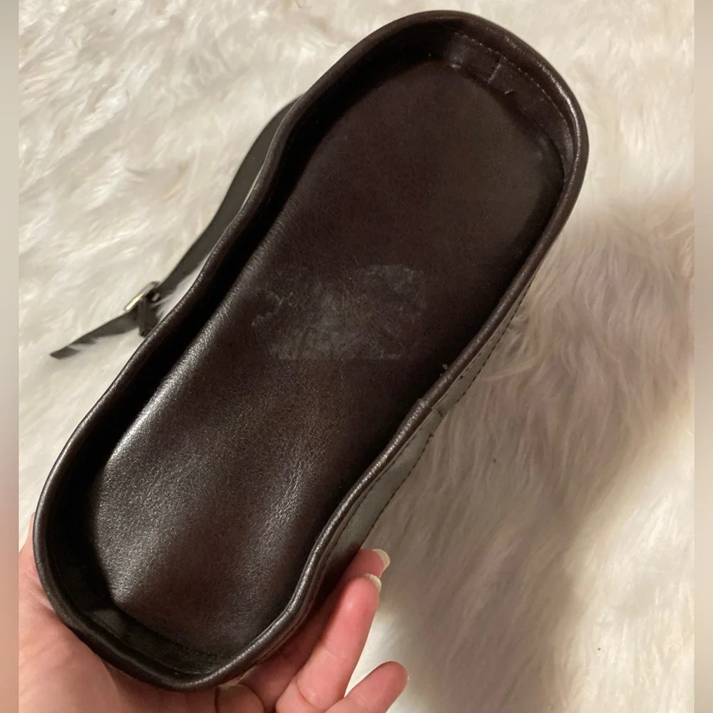 Vintage Marlo black leather‎ mock croc brown shoulder purse western bucket bag